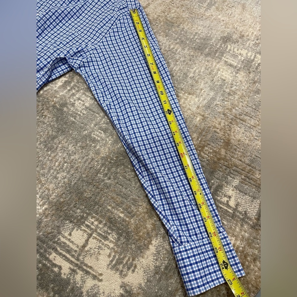 UNTUCKit Blue Plaid Nylon Performance Button Down Shirt, Size Small Lightweight - Picture 9 of 9